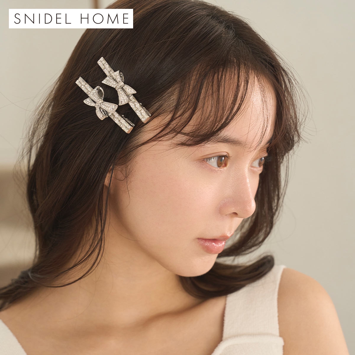 スナイデルホーム リボンビジューピン SNIDEL HOME(SL-シルバー-Free)