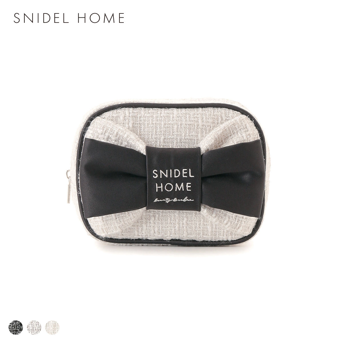 スナイデルホーム ツイードリボンポーチ SNIDEL HOME(IV-アイボリー-Free)
