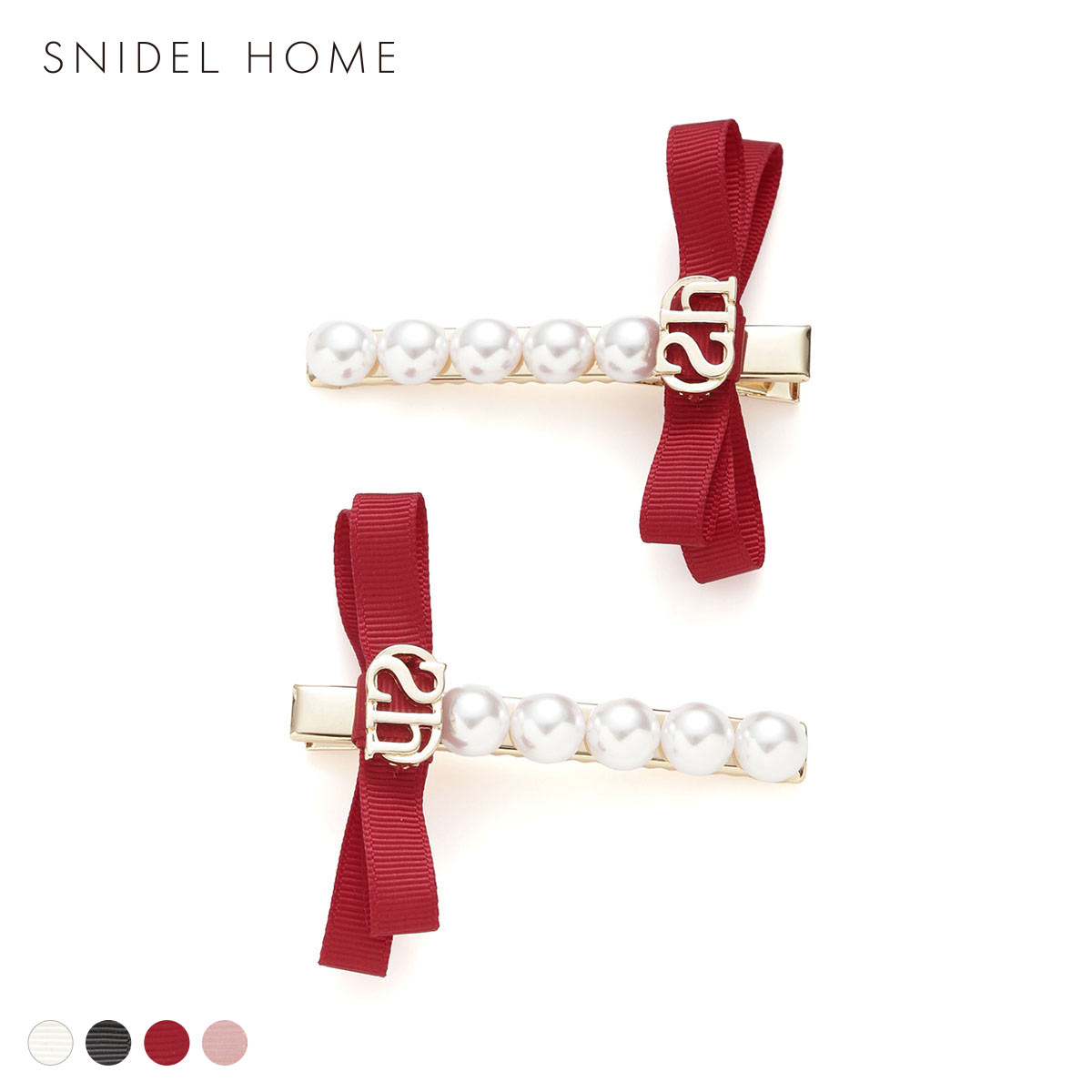 スナイデルホーム パールリボンピン SNIDEL HOME(RE-レッド-Free)