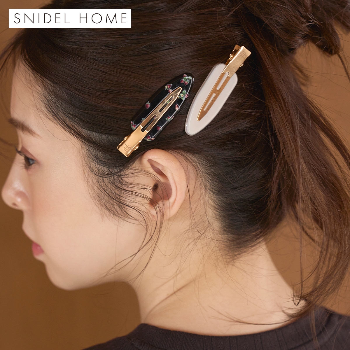 スナイデルホーム ストロベリープリントヘアピン SNIDEL HOME(BK-ブラック-Free)