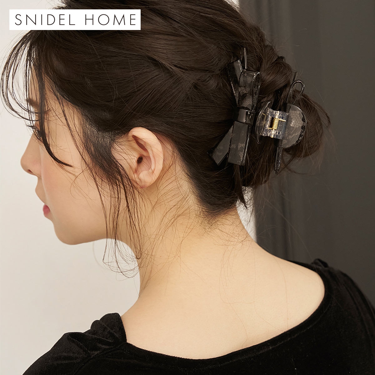 スナイデルホーム レースリボンバンス SNIDEL HOME(BK-ブラック-Free)