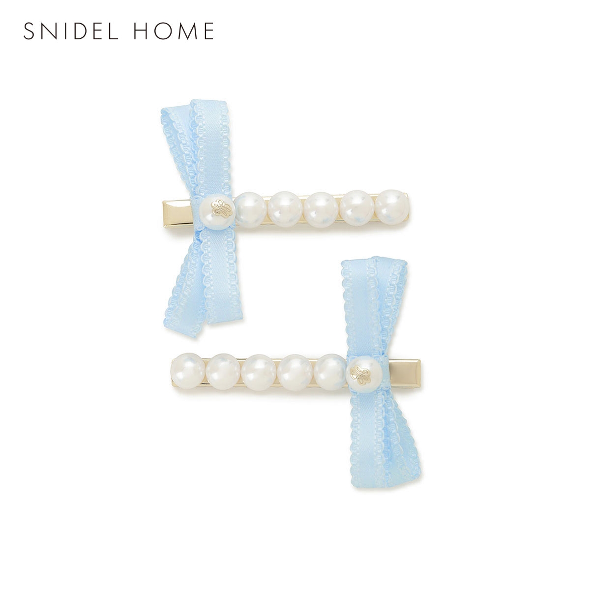 スナイデルホーム サテンリボンパールピン SNIDEL HOME(LBU-薄ブルー-Free)