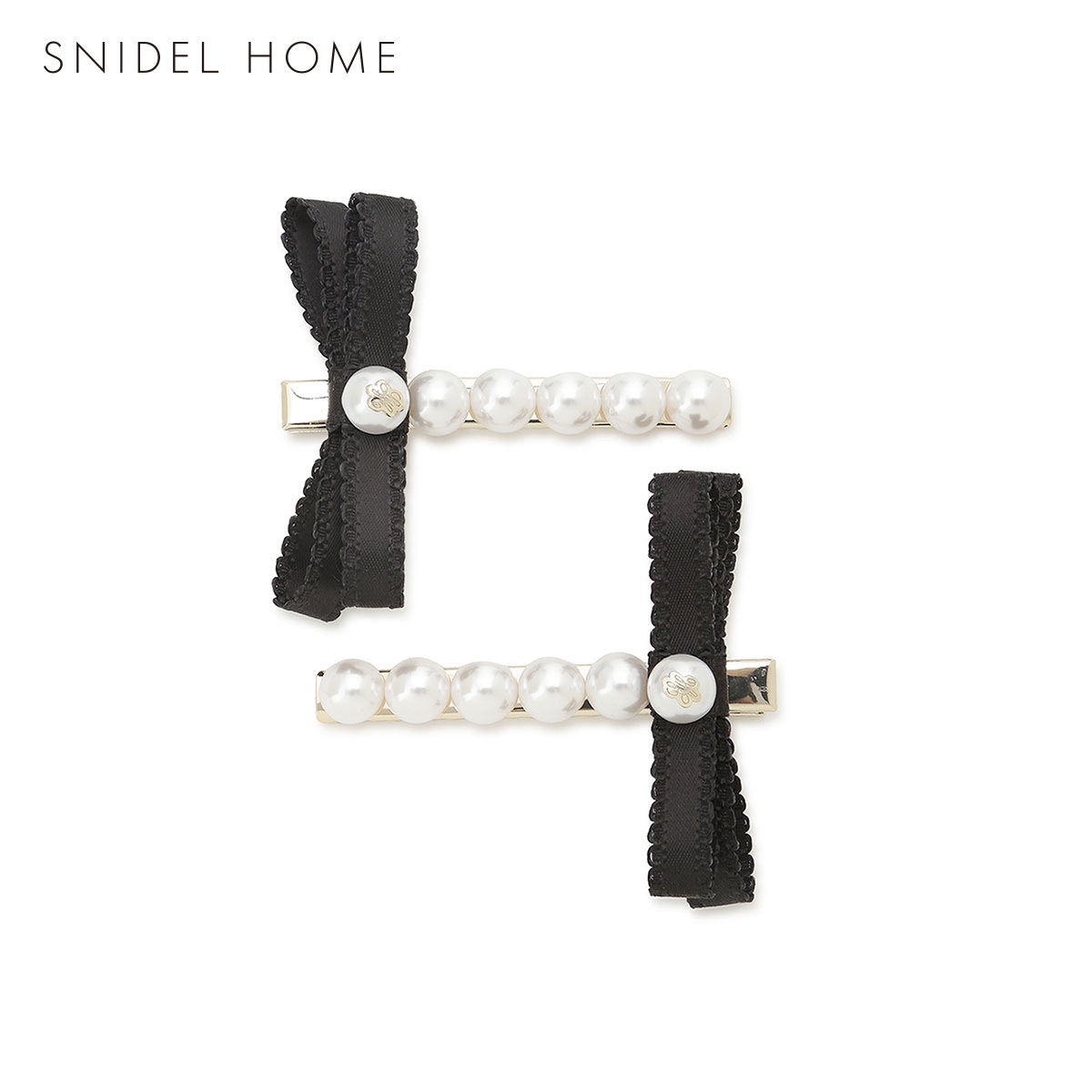 スナイデルホーム サテンリボンパールピン SNIDEL HOME(BK-ブラック-Free)