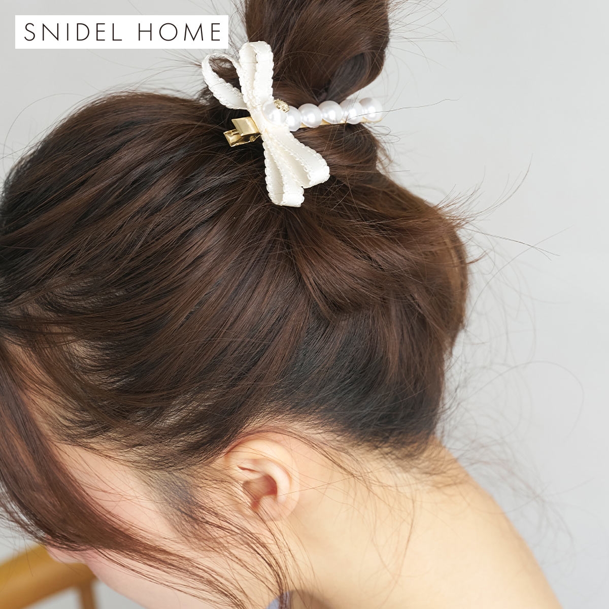 スナイデルホーム サテンリボンパールピン SNIDEL HOME(IV-アイボリー-Free)