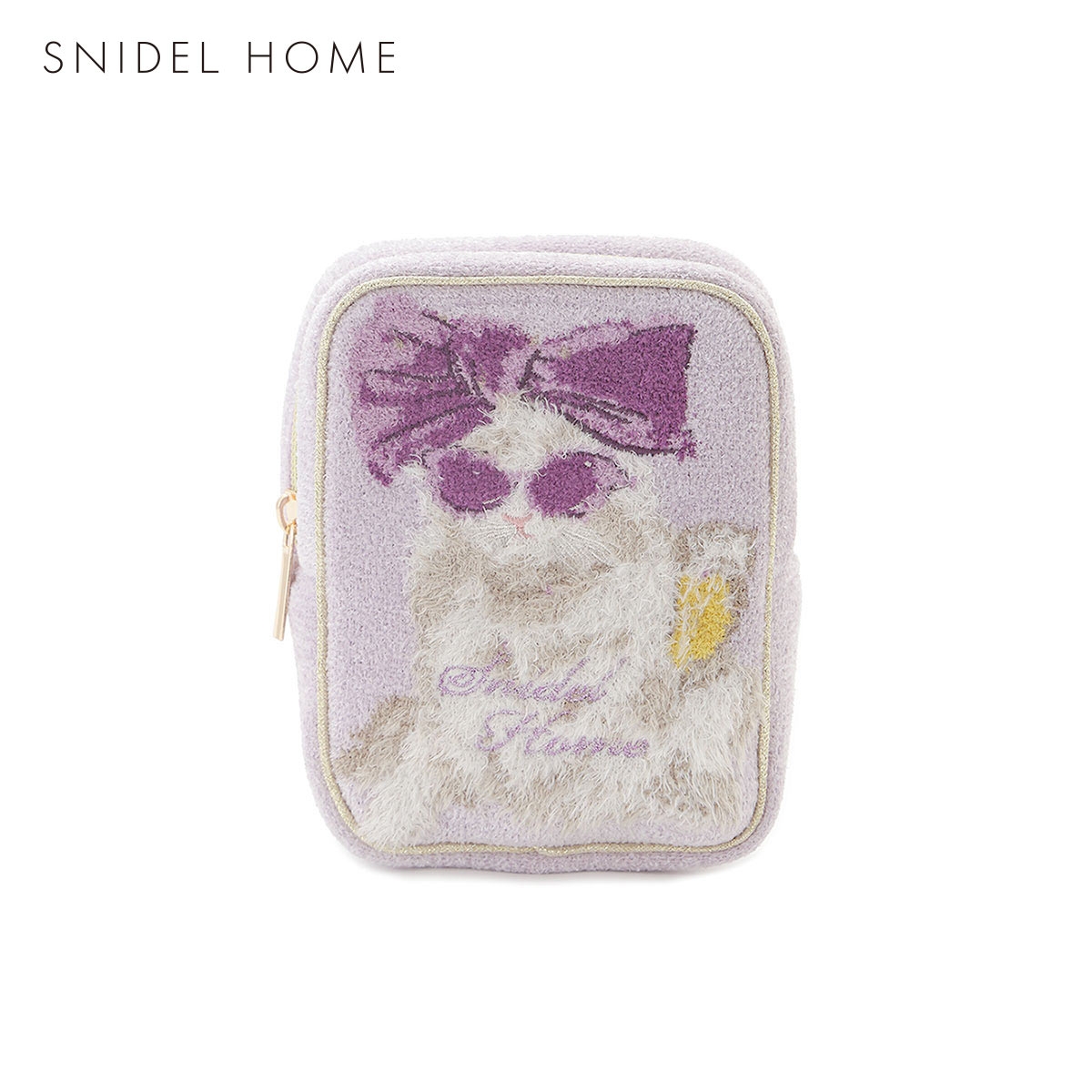 スナイデルホーム セレブバスキャットニットポーチ SNIDEL HOME(LV-ラベンダー-Free)