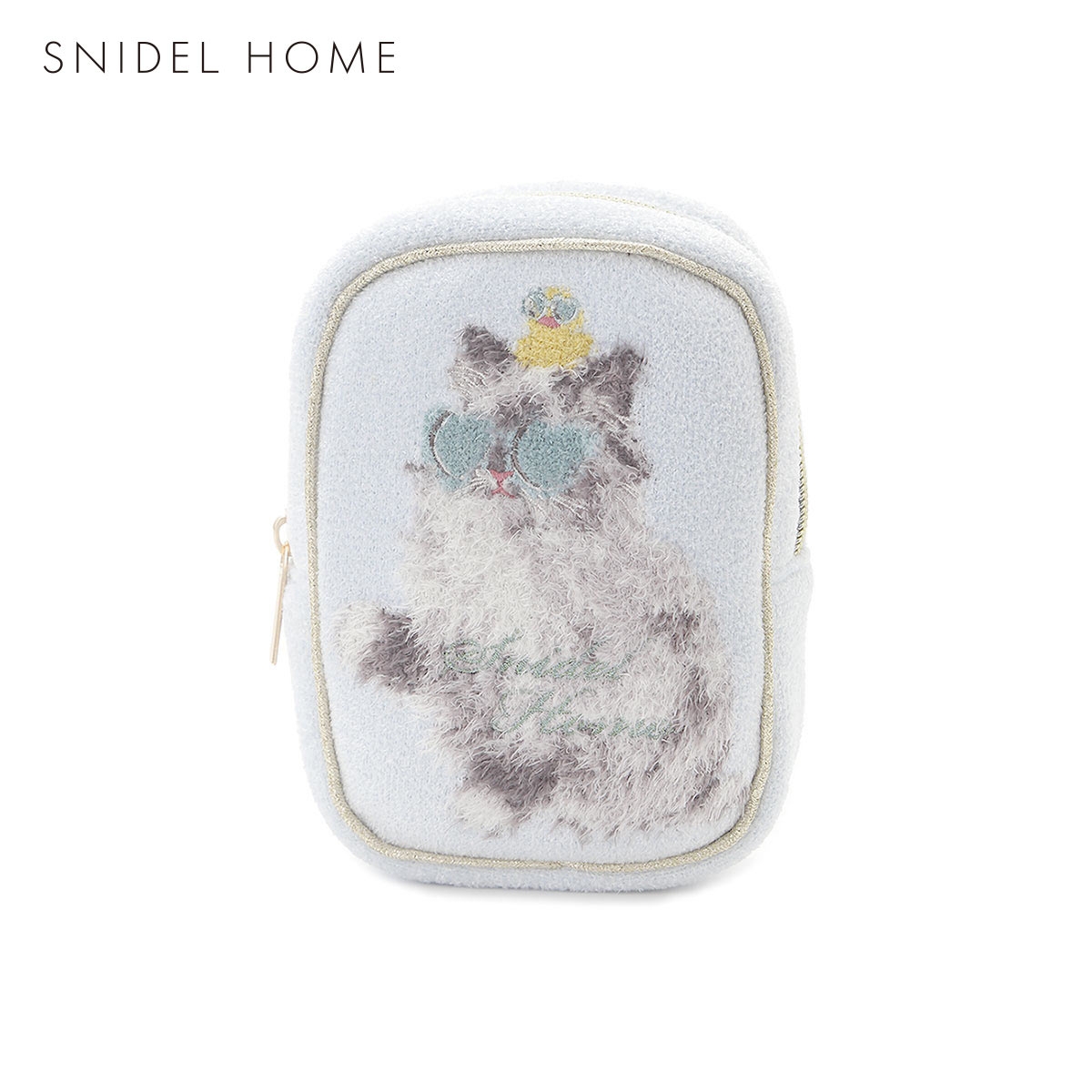 スナイデルホーム セレブバスキャットニットポーチ SNIDEL HOME(LBU-薄ブルー-Free)