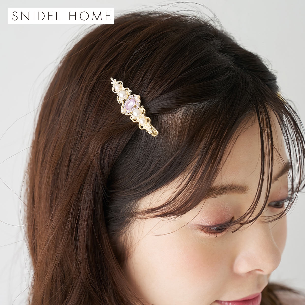 スナイデルホーム ビジューヘアクリップ SNIDEL HOME(LV-ラベンダー-Free)