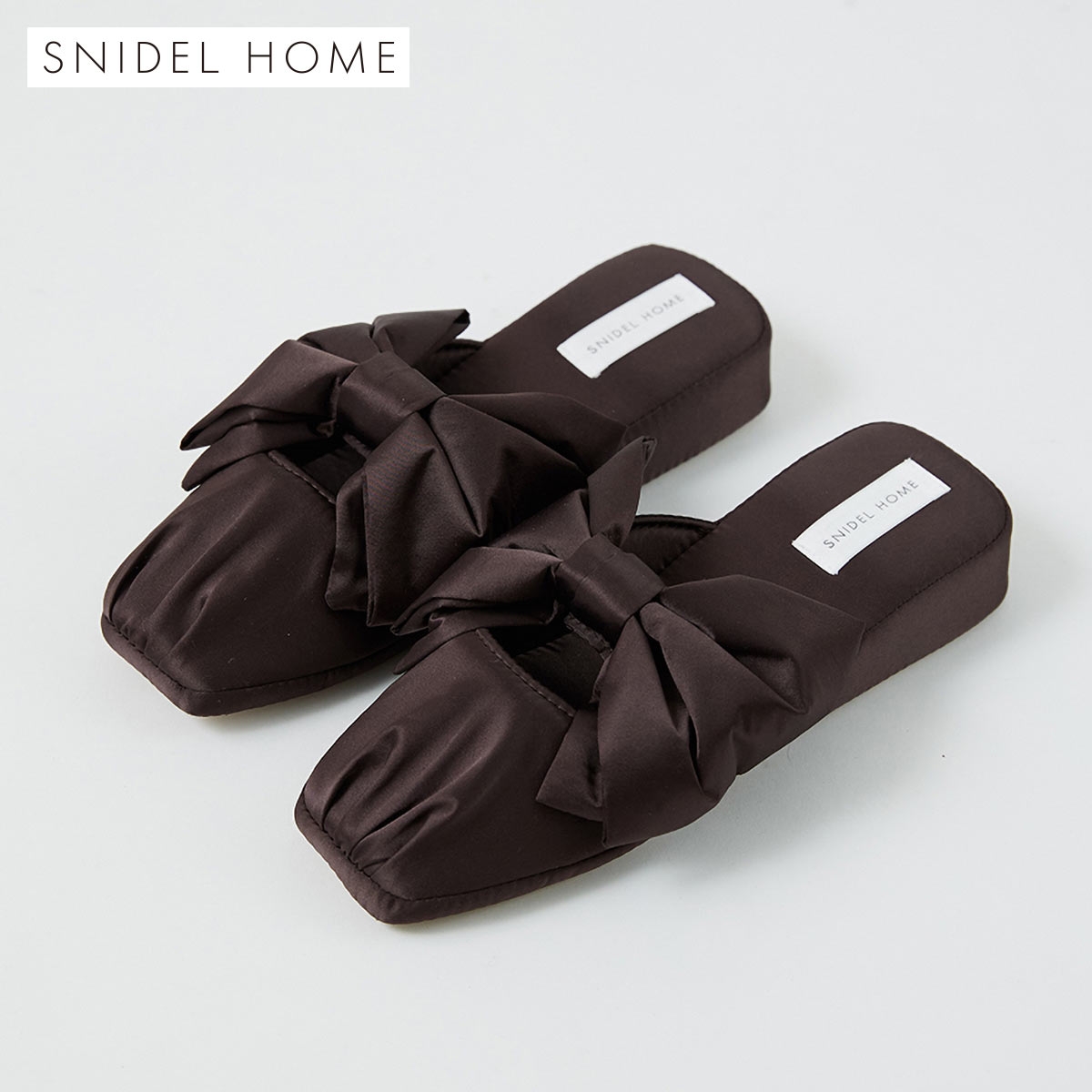 スナイデルホーム リボンスリッパ パジャマ ルームウェア SNIDEL HOME(BR-ブラウン-Free)
