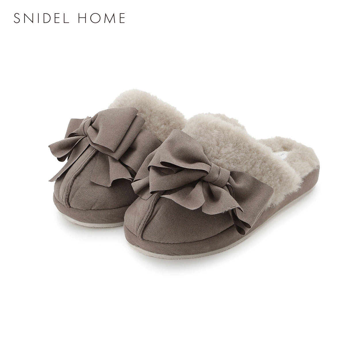スナイデルホーム ムートンリボンスリッパ SNIDEL HOME(GY-グレー-Free)