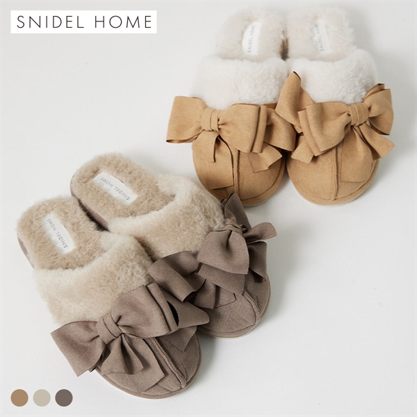 スナイデルホーム ムートンリボンスリッパ SNIDEL HOME