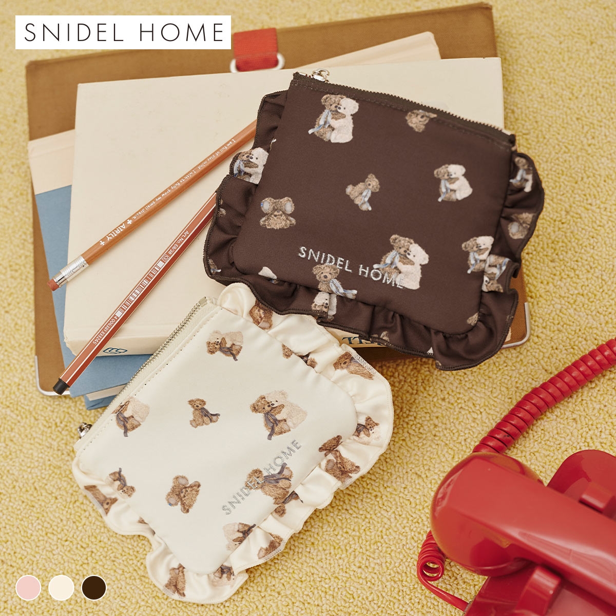 スナイデルホーム ベア総柄ポーチ SNIDEL HOME