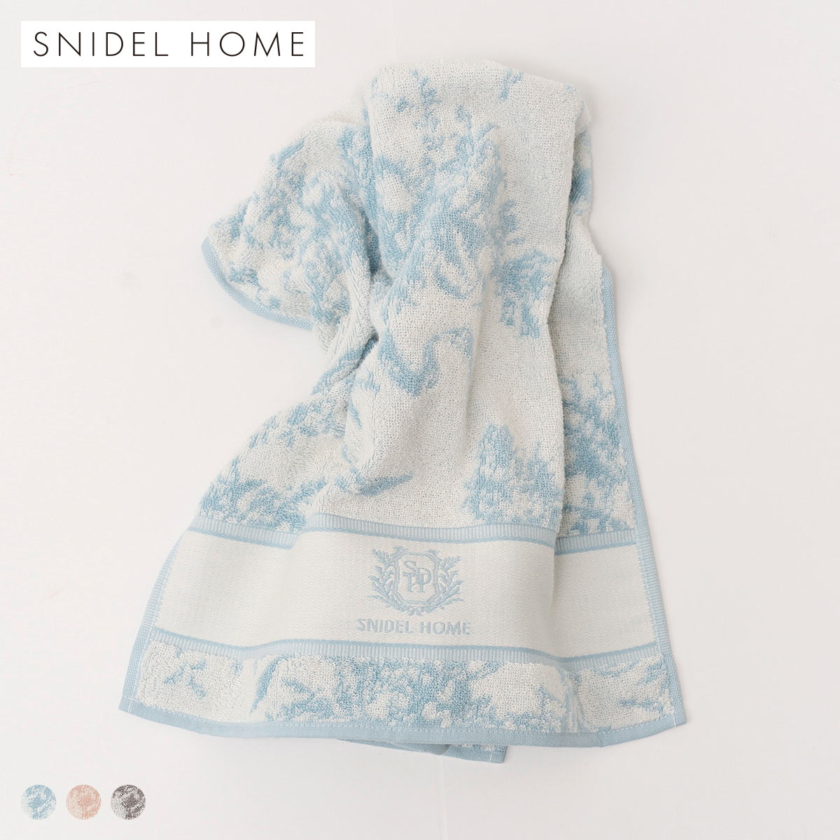 スナイデルホーム リボン花柄ジャガードフェイスタオル SNIDEL HOME(BU-ブルー-Free)