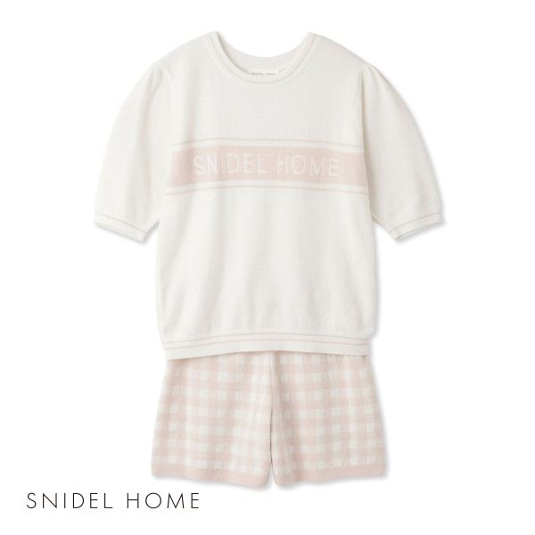 スナイデルホーム SNIDEL HOME ロゴジャカードギンガムセットアップ パジャマ ルームウェア