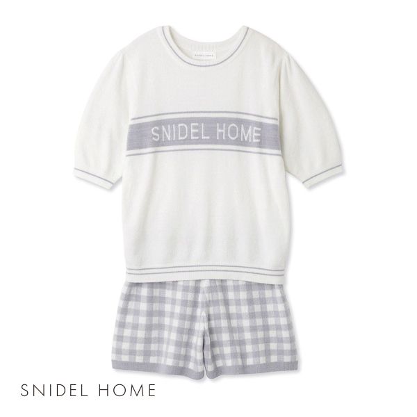 スナイデルホーム SNIDEL HOME ロゴジャカードギンガムセットアップ パジャマ ルームウェア