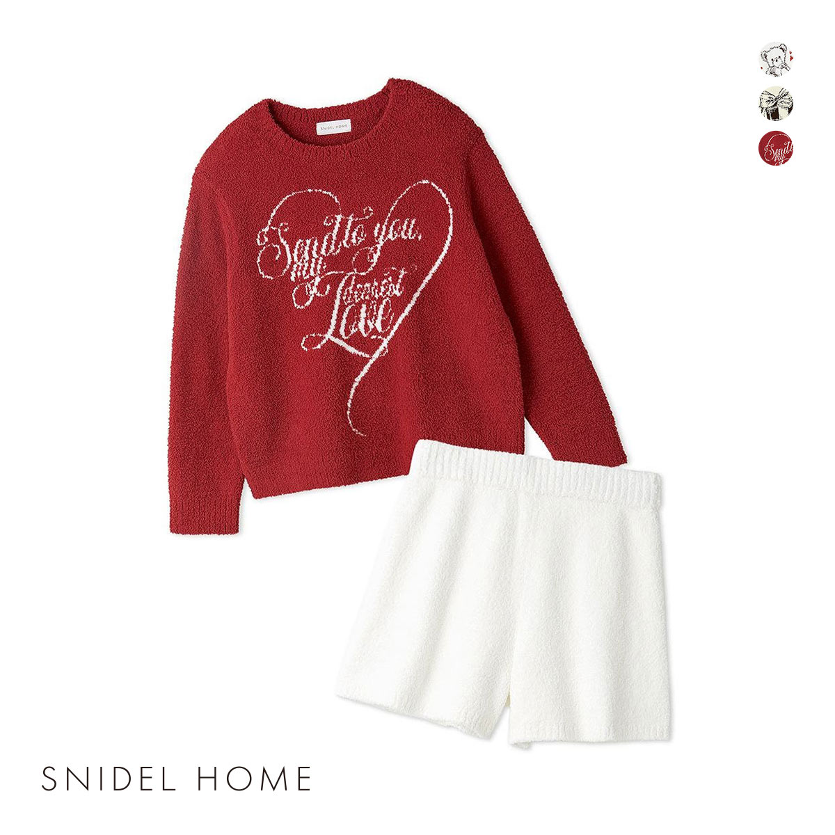 スナイデルホーム モチーフジャガードセットアップ パジャマ ルームウェア SNIDEL HOME(RE-レッド-Free)