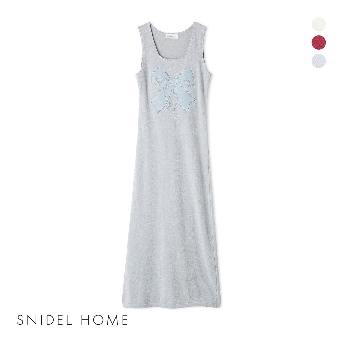 スナイデルホーム リボンタンクワンピース カップ付き パジャマ ルームウェア SNIDEL HOME(LBU-薄ブルー-Free)