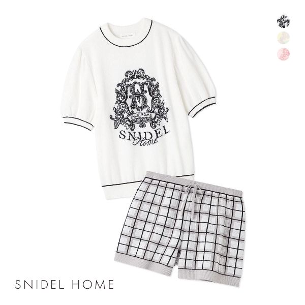 スナイデルホーム ロゴジャガードニットセットアップ パジャマ ルームウェア SNIDEL HOME