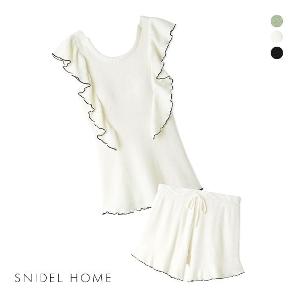 スナイデルホーム フリルニットセットアップ パジャマ ルームウェア SNIDEL HOME