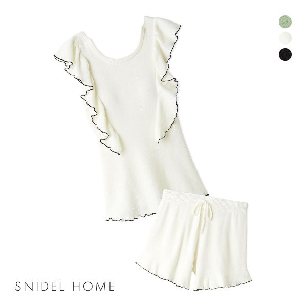 スナイデルホーム フリルニットセットアップ パジャマ ルームウェア SNIDEL HOME
