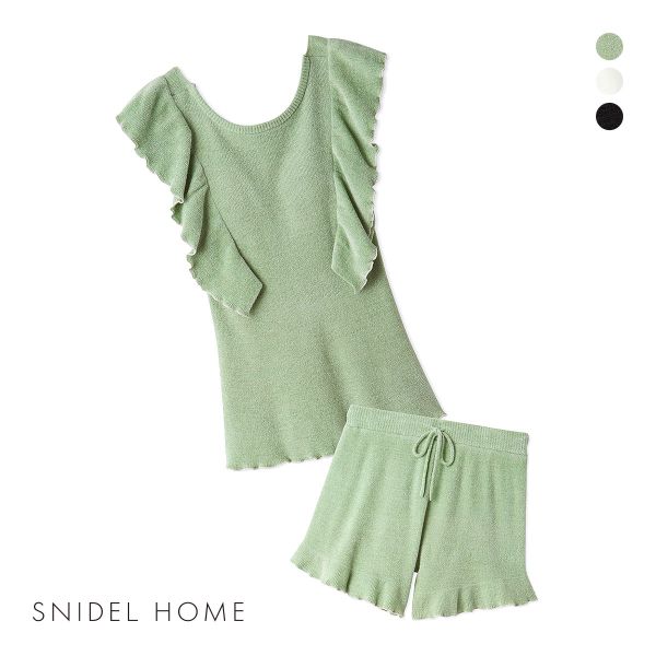 スナイデルホーム フリルニットセットアップ パジャマ ルームウェア SNIDEL HOME