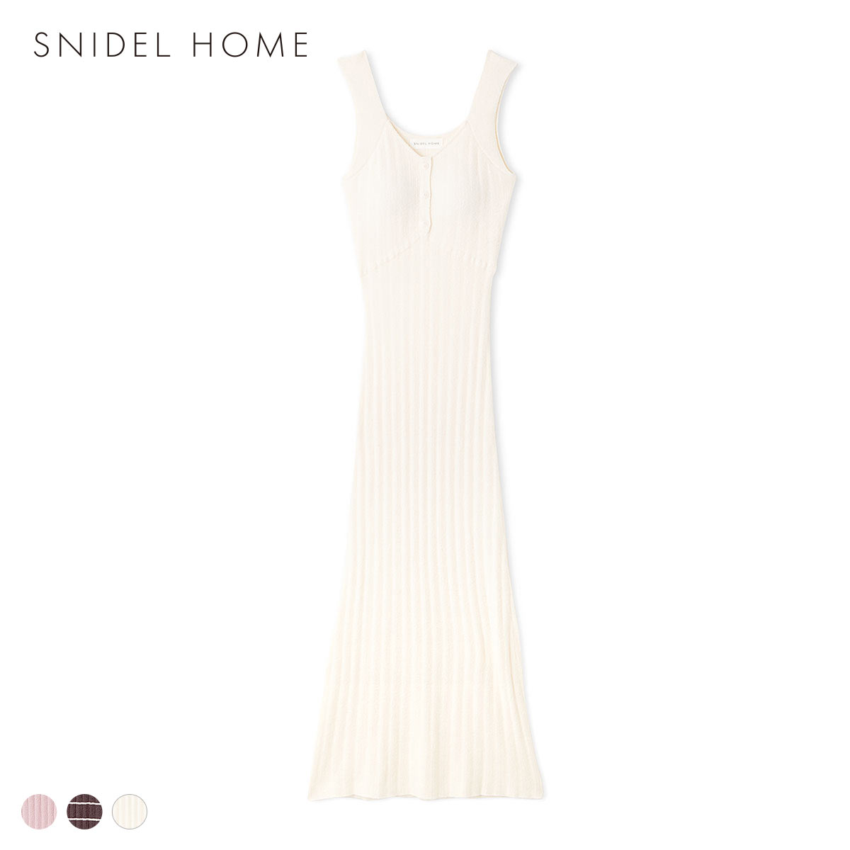 スナイデルホーム CreamyTouch ニットタンクワンピース パジャマ ルームウェア SNIDEL HOME(WH-ホワイト-Free)