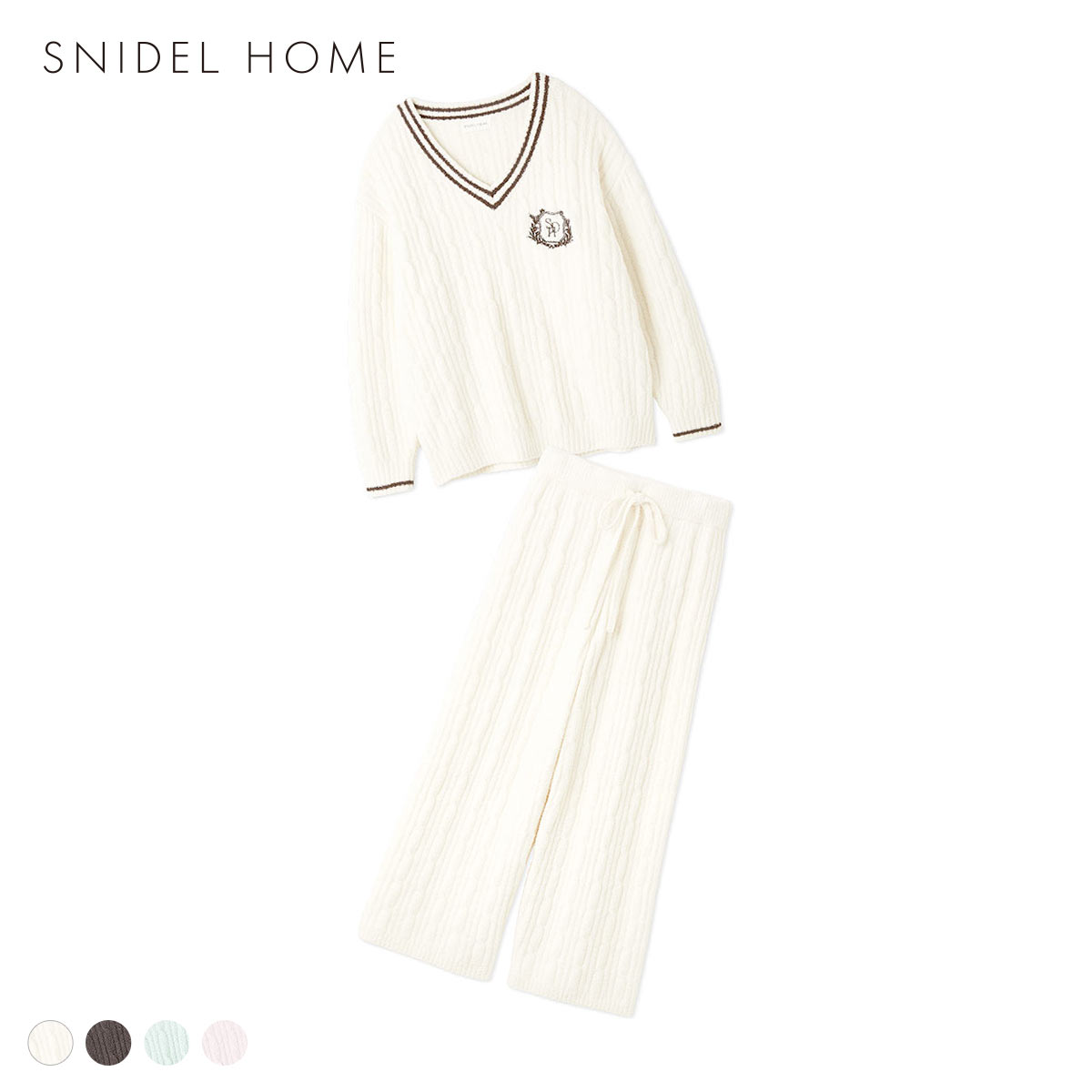 スナイデルホーム ケーブルニットセットアップ パジャマ ルームウェア SNIDEL HOME(WH-ホワイト-Free)