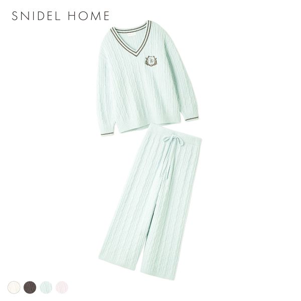 スナイデルホーム ケーブルニットセットアップ パジャマ ルームウェア SNIDEL HOME