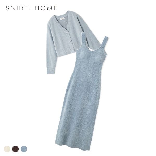 スナイデルホーム カーディガン×ワンピースセット パジャマ ルームウェア 上下セット SNIDEL HOME カップ付き カップイン