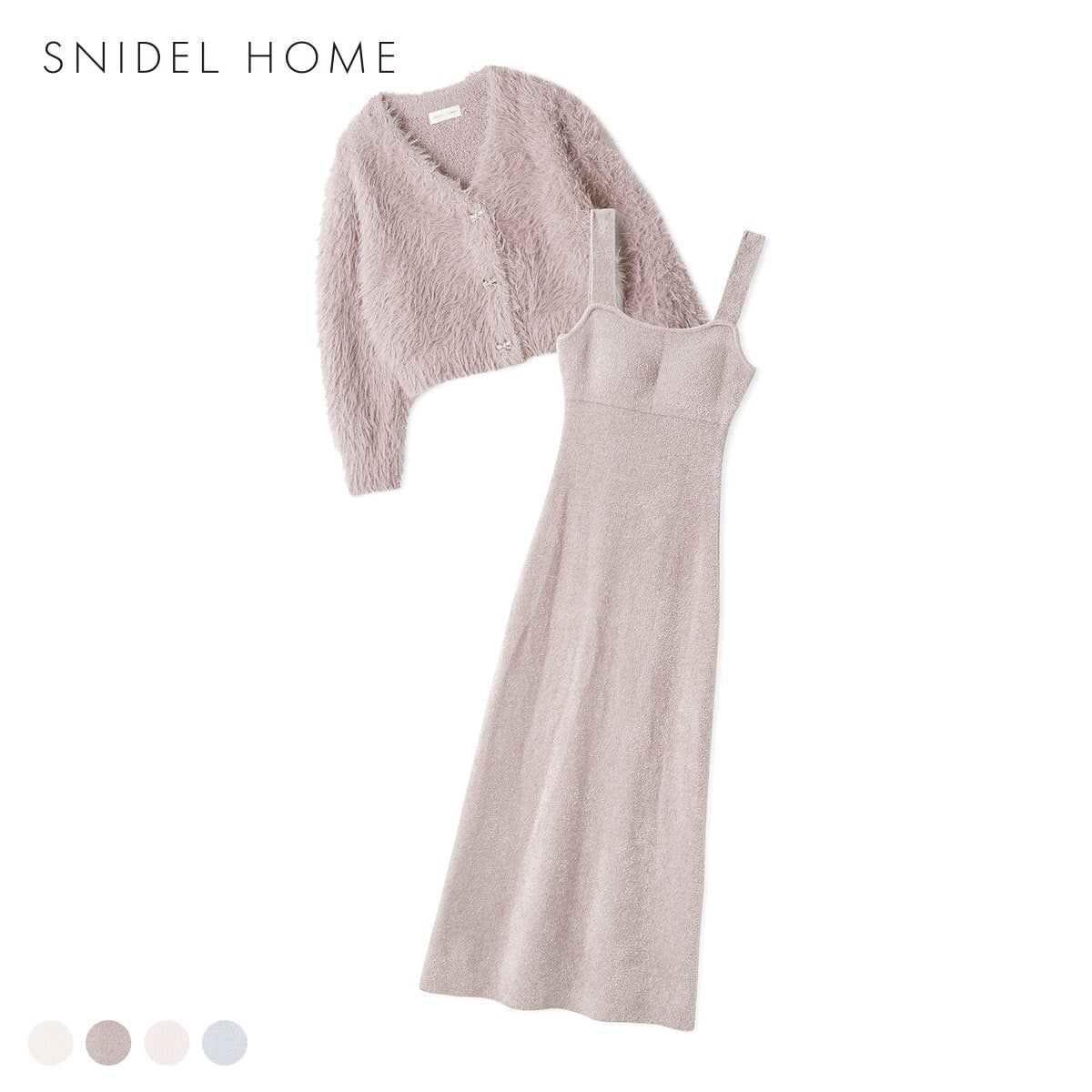 スナイデルホーム NEW YEARS SPECIAL ITEM シャギーカーディガン×ワンピースセット SNIDEL HOME(MO-モカ-Free)
