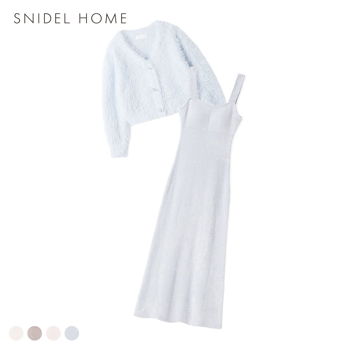 スナイデルホーム NEW YEARS SPECIAL ITEM シャギーカーディガン×ワンピースセット SNIDEL HOME(BU-ブルー-Free)
