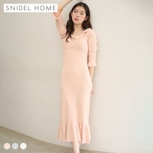 スナイデルホーム ニットフリルワンピース カップイン パッド付き パジャマ ルームウェア SNIDEL HOME