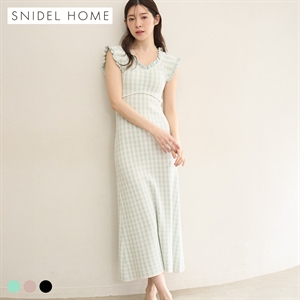 スナイデルホーム ギンガムフリルニットワンピース カップイン パッド付き ルームウェア パジャマ SNIDEL HOME