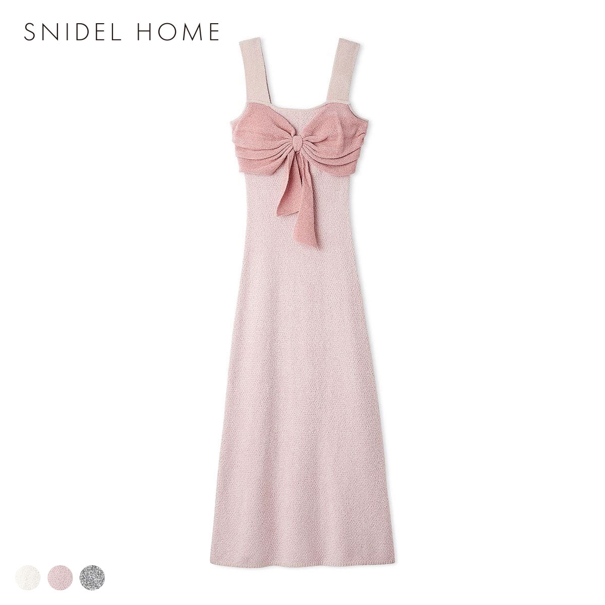 スナイデルホーム リボンツイードワンピース カップイン パッド付き パジャマ ルームウェア SNIDEL HOME(PI-ピンク-Free)