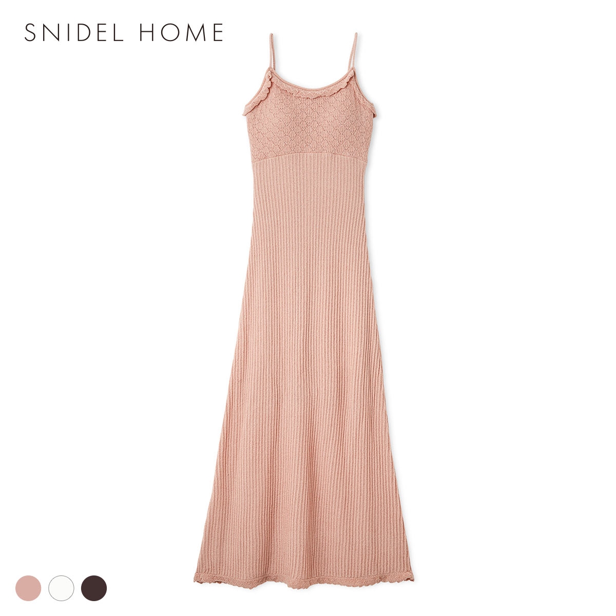 スナイデルホーム クロシェキャミワンピース カップイン パッド付き パジャマ ルームウェア SNIDEL HOME(PE-ピーチ-Free)