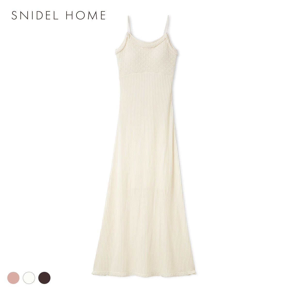 スナイデルホーム クロシェキャミワンピース カップイン パッド付き パジャマ ルームウェア SNIDEL HOME(IV-アイボリー-Free)