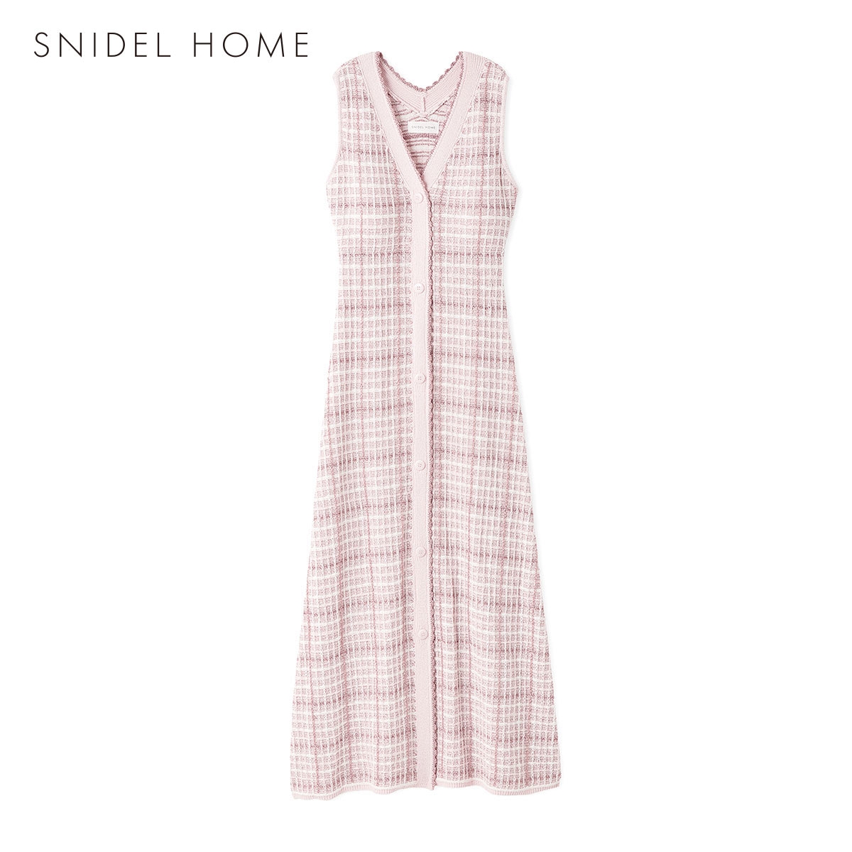 スナイデルホーム ラメツイードワンピース カップイン パッド付き パジャマ ルームウェア SNIDEL HOME(PI-ピンク-Free)