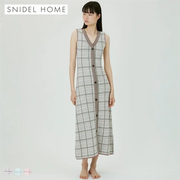 スナイデルホーム ラメツイードワンピース カップイン パッド付き パジャマ ルームウェア SNIDEL HOME