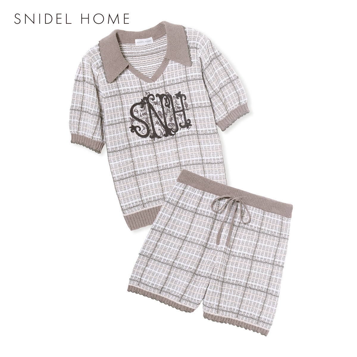 スナイデルホーム ラメツイードセットアップ パジャマ ルームウェア SNIDEL HOME(WH-ホワイト-Free)