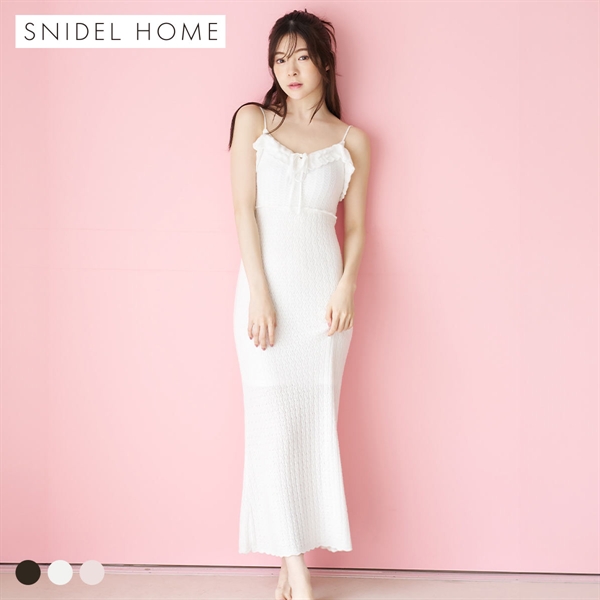 スナイデルホーム クロシェワンピース カップ付き パッド付き カップイン パジャマ ルームウェア SNIDEL HOME