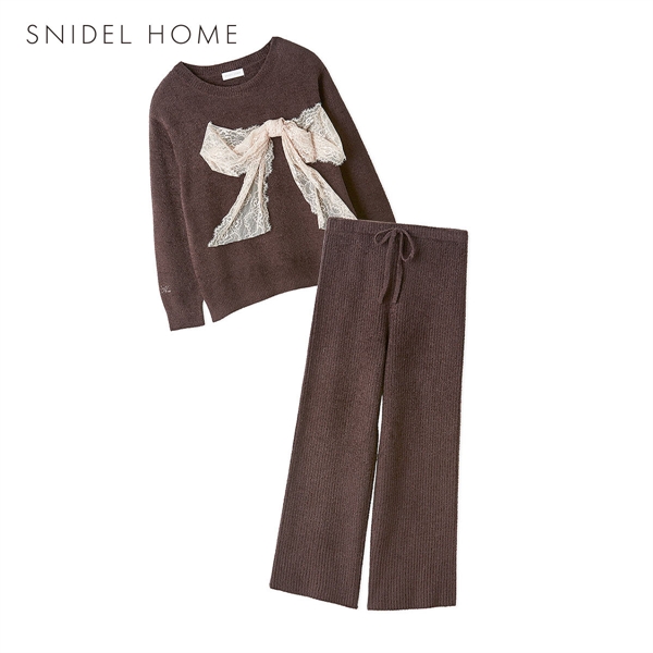 スナイデルホーム リボンモチーフセットアップ 上下セット セットアップ パジャマ ルームウェア SNIDEL HOME