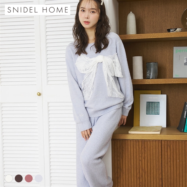 スナイデルホーム リボンモチーフセットアップ 上下セット セットアップ パジャマ ルームウェア SNIDEL HOME