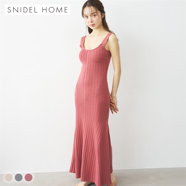 スナイデルホーム カップインニットタンクワンピース カップ付き パッド付き カップイン パジャマ ルームウェア SNIDEL HOME