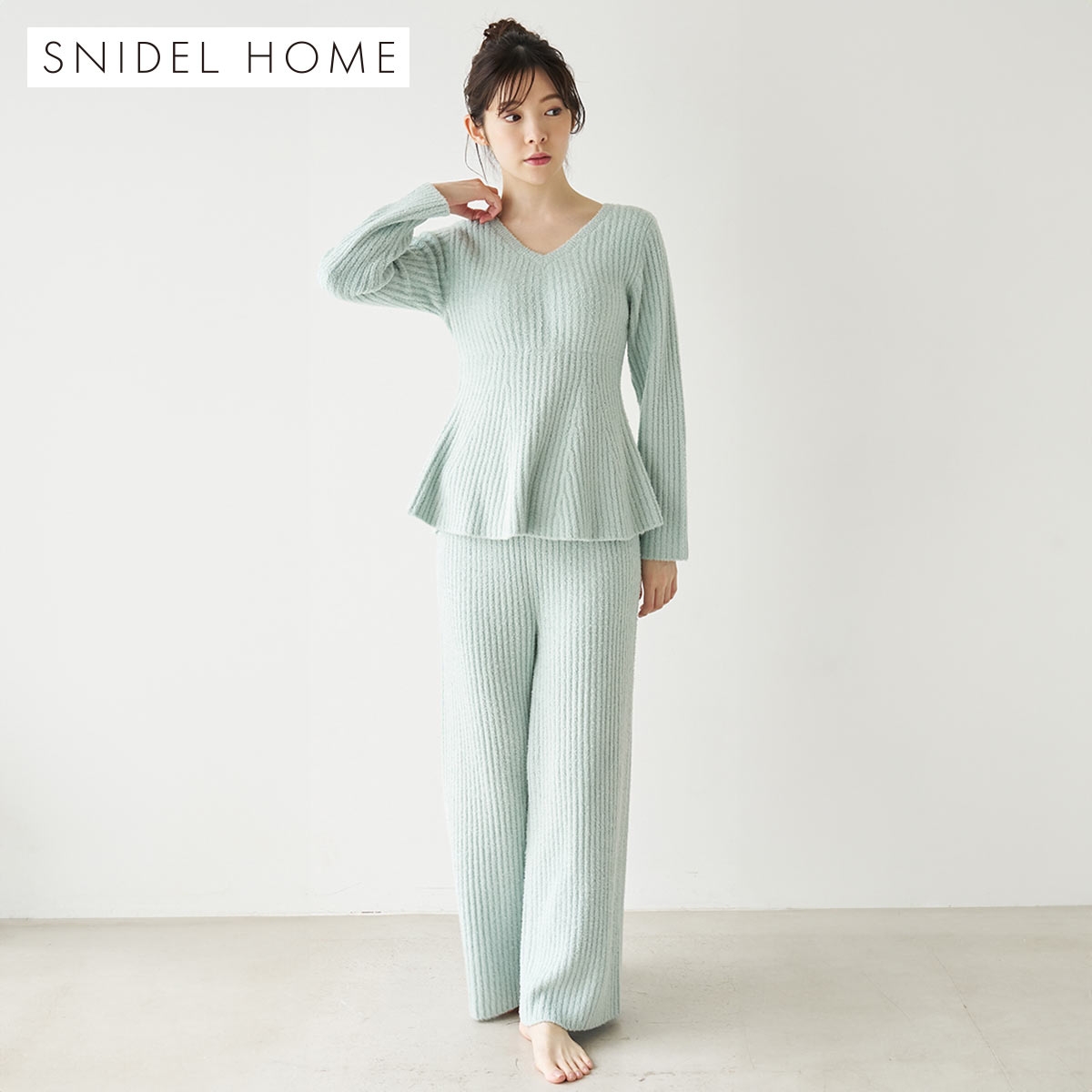 スナイデルホーム イフミック(R) ペプラムセットアップ パジャマ ルームウェア SNIDEL HOME(MI-ミント-Free)