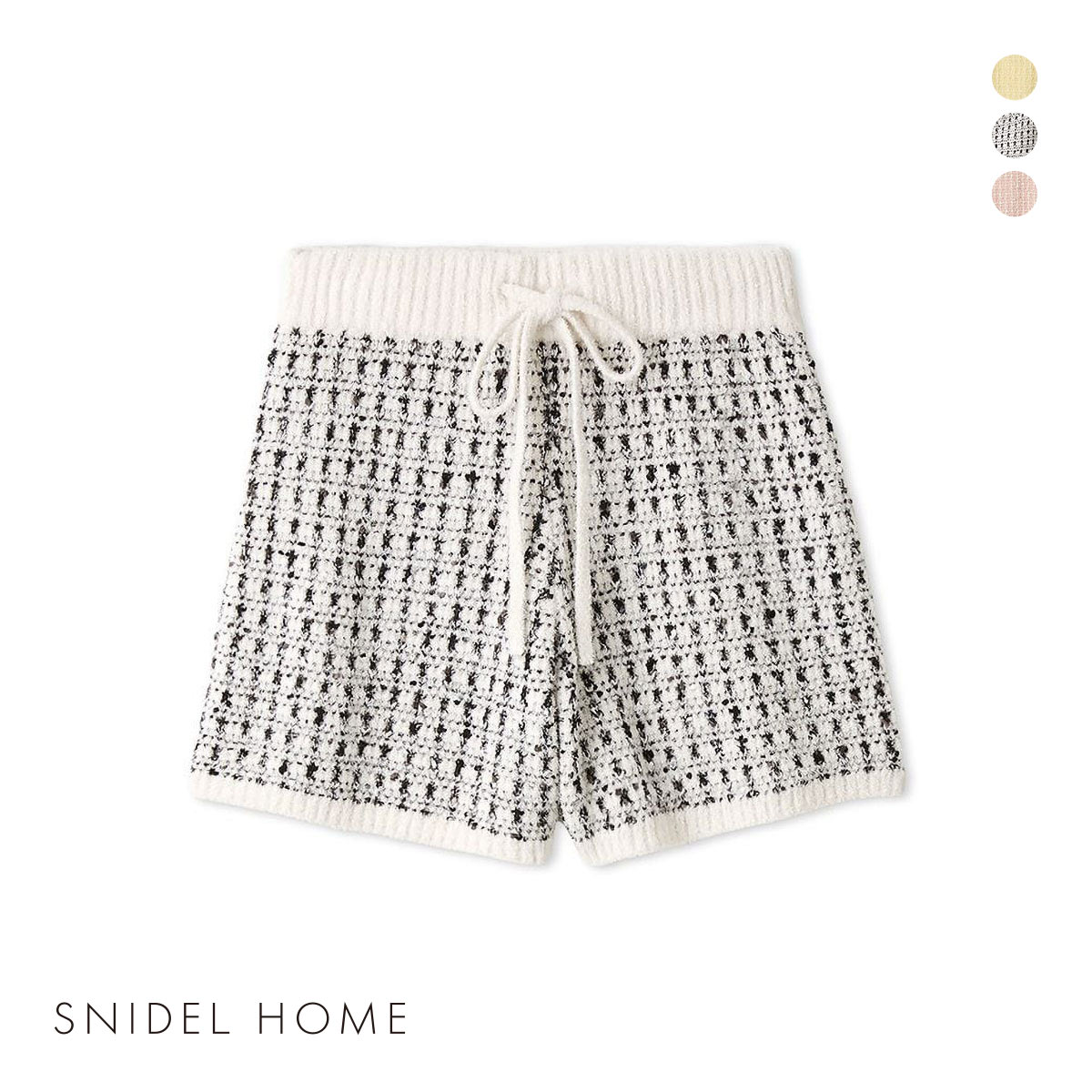 スナイデルホーム ツイードショートパンツ パジャマ ルームウェア SNIDEL HOME(BK-ブラック-Free)