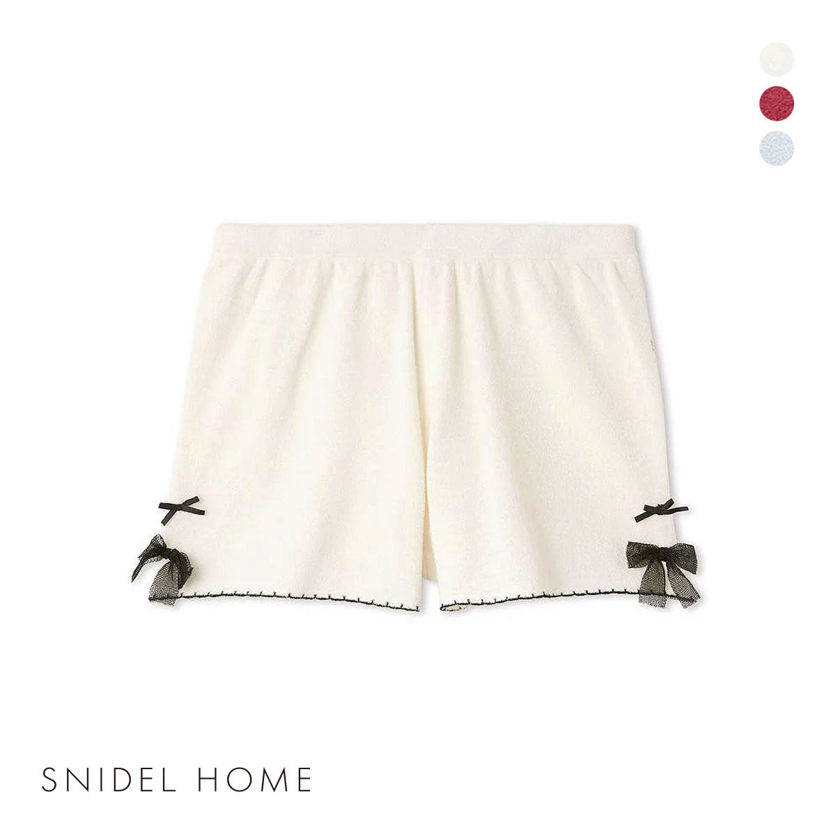 スナイデルホーム リボンショートパンツ パジャマ ルームウェア SNIDEL HOME(IV-アイボリー-Free)