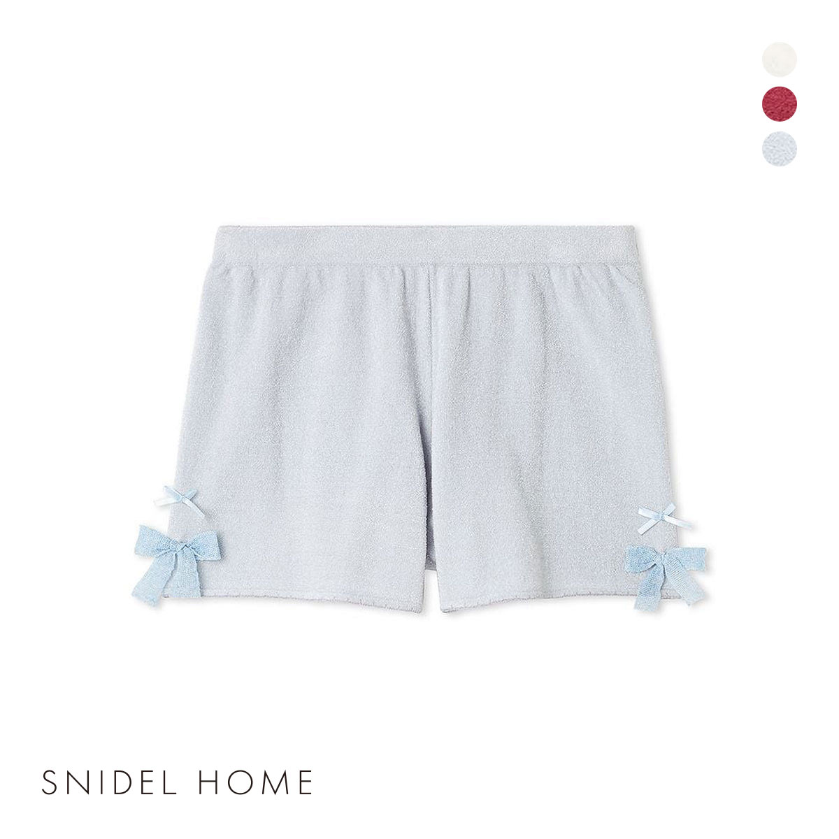 スナイデルホーム リボンショートパンツ パジャマ ルームウェア SNIDEL HOME(LBU-薄ブルー-Free)