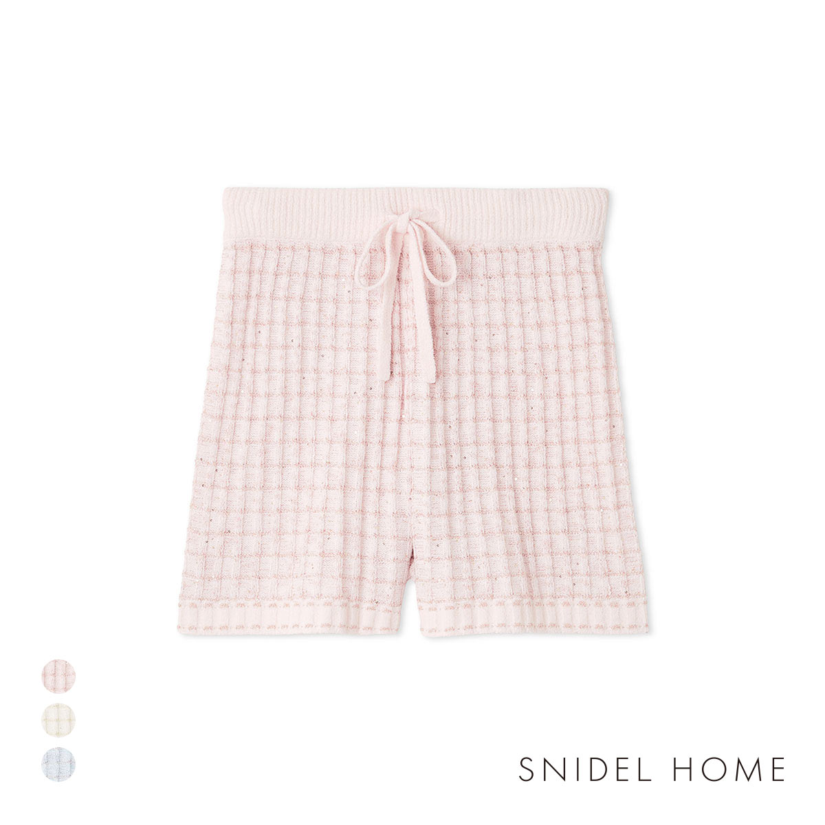 スナイデルホーム ラメニットツイードショートパンツ パジャマ ルームウェア SNIDEL HOME(PI-ピンク-Free)