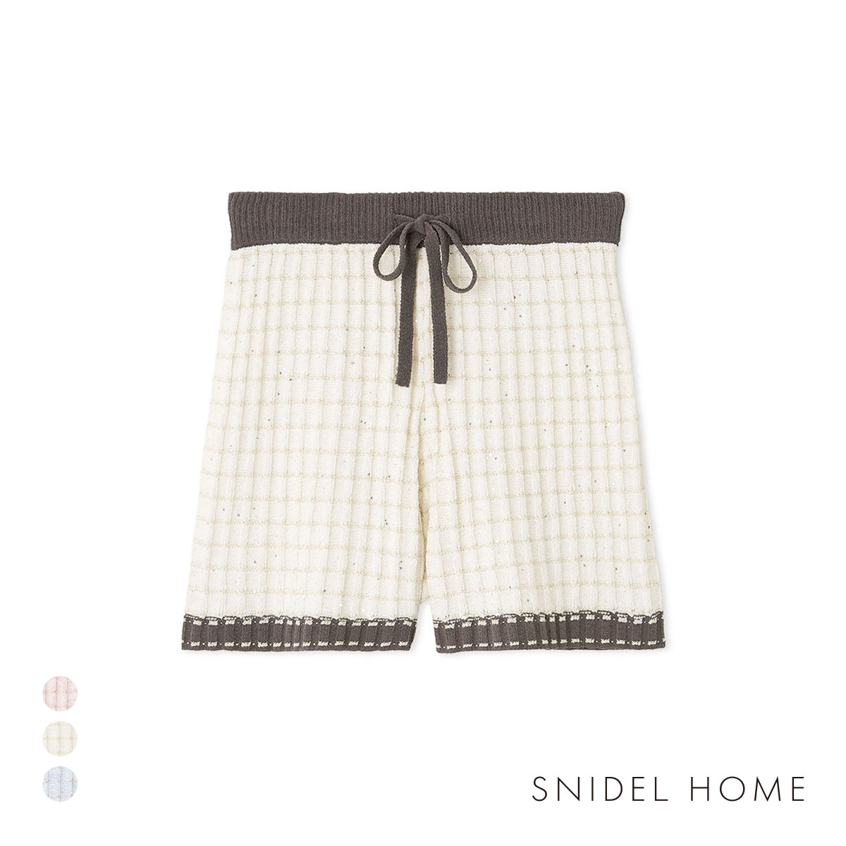 スナイデルホーム ラメニットツイードショートパンツ パジャマ ルームウェア SNIDEL HOME(OW-オフホワイト-Free)