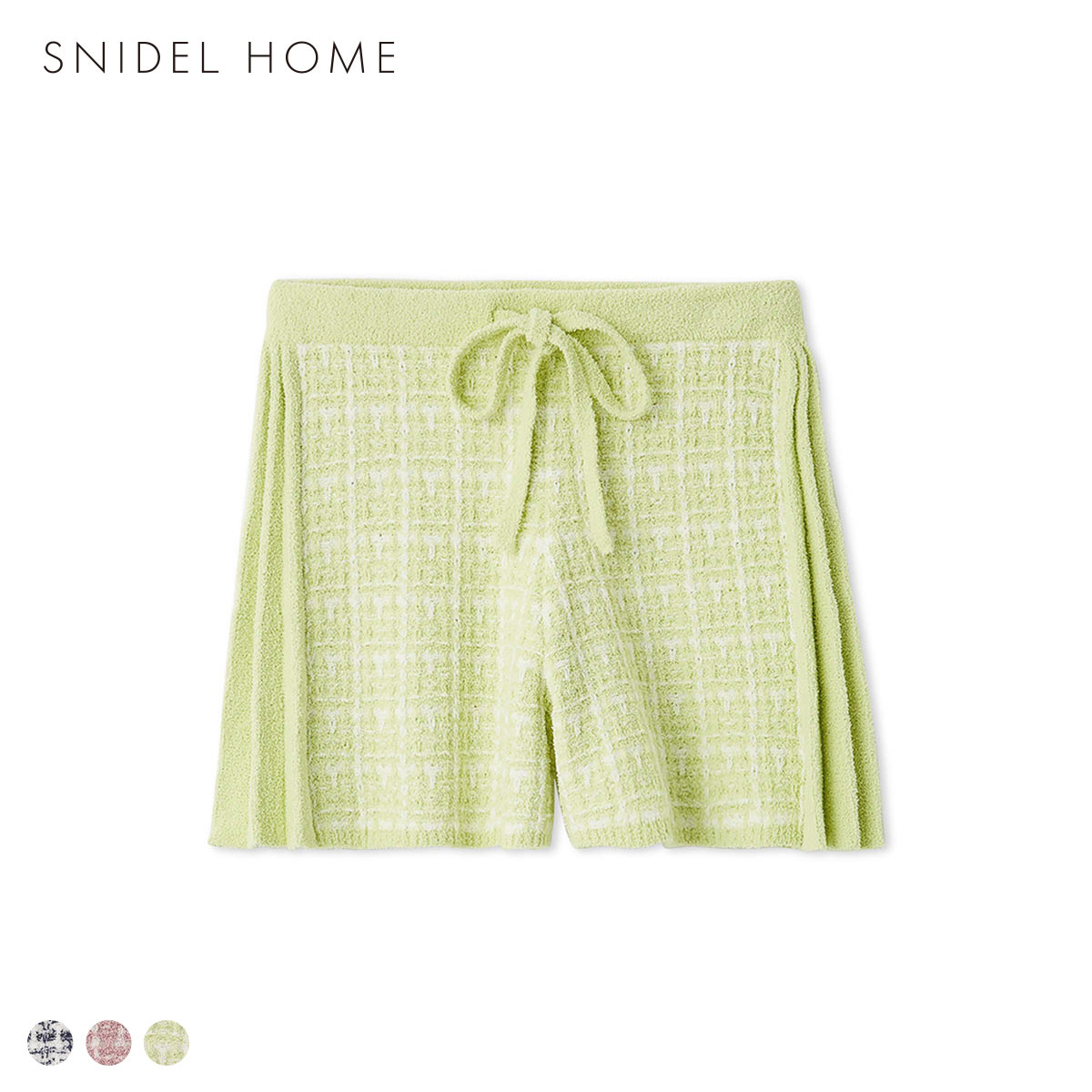 スナイデルホーム ツイードショートパンツ パジャマ ルームウェア SNIDEL HOME(LM-ライム-Free)