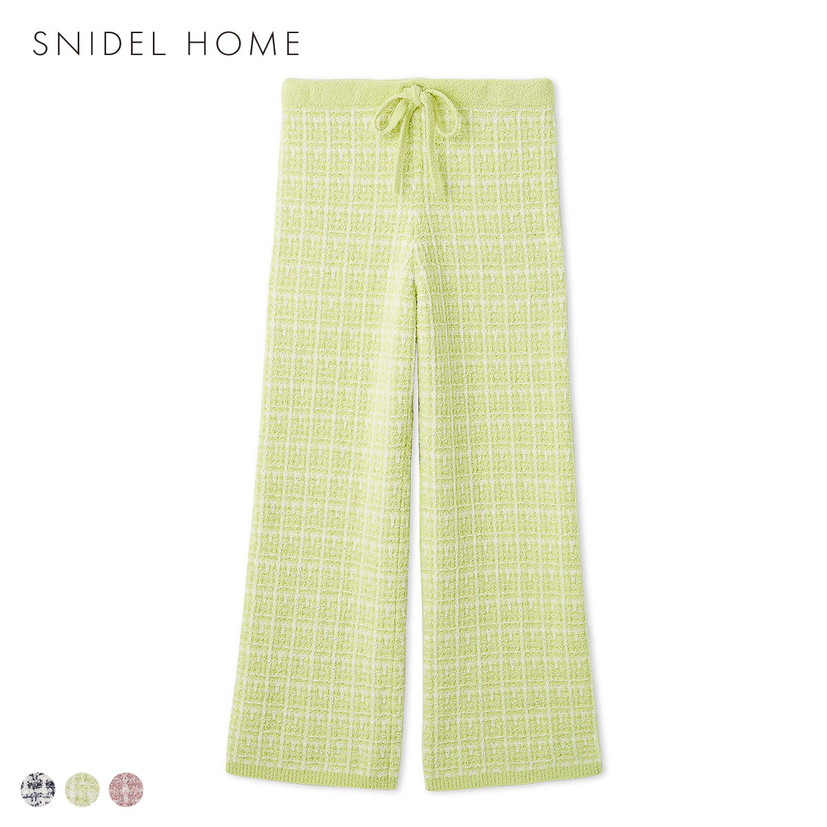 スナイデルホーム ツイードロングパンツ パジャマ ルームウェア SNIDEL HOME(LM-ライム-Free)